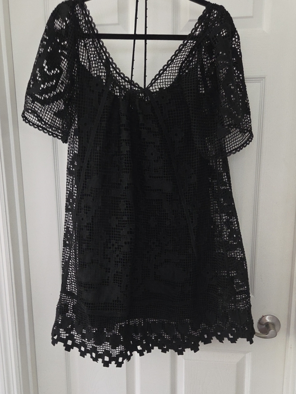 Farm RIO : Black Crochet  Tunic dress NWT